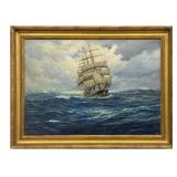 OIL / CANVAS ANTON OTTO FISHER "CLIPPER SHIP ON