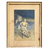 WATERCOLOR SGND E. JACQUET, 1896 "CABARET GIRL"
