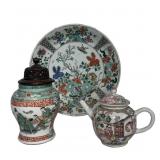 18THC. FAMILLE ROSE TEAPOT W/ KANGXI 11" FAMILLE