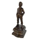 BRONZE "WHISTLER BOY" MARKED A NOTRE CAMARADE