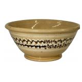 LG. YELLOW WARE BOWL W/ "BARBED WIRE" BANDING