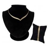 14 KT YELLOW, WHITE & PINK GOLD 7 1/4" BRACELET &