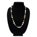 29" KNOTTED STRAND OF MULTI COLORED BAROQUE PEARLS
