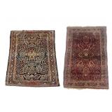 PERSIAN AREA RUG DATED 1947,  73" X 57" & SAROUK