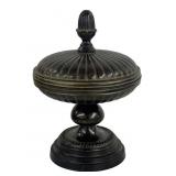 BRONZE COVERED URN WITH ACORN FINIAL