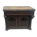 MARBLE TOP GOTHIC INSPIRED WALL CABINET
