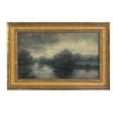 OIL / CANVAS "TONALIST RIVER SCENE" SIGNED LOWER