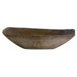 MAPLE TRENCHER W/ CARVED HANDLES & TRACES OF PAINT