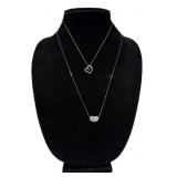 PAVE DIAMOND "BEAN" PENDANT & DAMOND HEART PENDANT