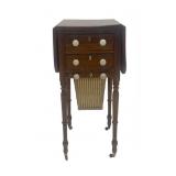 NEW ENGLAND BAG TABLE WITH DROP LEAVES C. 1825