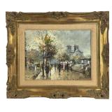OIL / CANVAS, ANTOINE BLANCHARD "NOTRE DAME LES