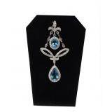 14KT WHITE GOLD CHANDELIER PENDANT W/ DIAMONDS,
