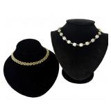 16" PANTHER LINK 14KT GOLD NECKLACE & 16 1/2" 18KT