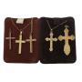 5- 14KT YELLOW GOLD CROSSES, 3 WITH CHAINS