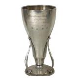 7" GORHAM SILVER PRESENTATION VASE DATED 1912