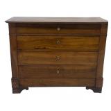 CHARLES X WALNUT FOUR DRAWER COMMODE