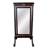 NY FEDERAL PERIOD CHEVAL MIRROR, DOLPHIN FEET