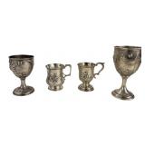 4 PCS MID 19THC.COIN SILVER INC. 1858 PRESENTATION