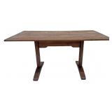 PLANK TOP COUNTRY TAP TABLE W/ BREAD BOARD ENDS
