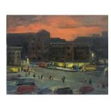 OIL/CANVAS EMILY D. B. HOYSRADT "CORNER OF BROAD-