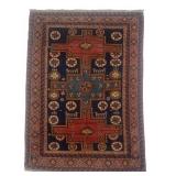 C. 1910 CAUCASIAN CARPET W/  BLUE GREEN CENTER