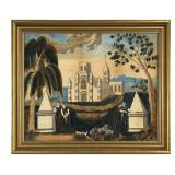 19THC. WATERCOLOR MEMORIAL THEORUM