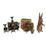 MARX WIND UP TIN "MERRY MAKERS " TOY  & TURKEY TOY
