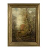 OIL/CANVAS C. H. MILLER "QUEENS FARM, LONG ISLAND"