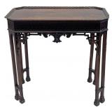 GEO III SILVER TABLE W/ FRETWORK RESTORATIONS