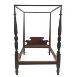 SALEM /NORTH SHORE MAHOGANY CARVED POST TESTER BED
