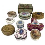10 ASSORTED BOXES INC. LIMOGES, CAPODIMONTE, JADE,