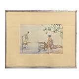 WATERCOLOR "BATHERS" SGND NORMAN H. CLEMENCE, 1930