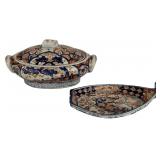 2 PCS. IMARI PORCELAIN TAKARABUNE DISH & COVERED