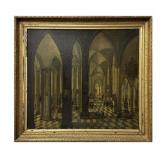 OIL / CANVAS DUTCH GOLDEN AGE CATHERDAL INTERIOR