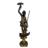 19THC. BLACKAMOOR WITH REPAIRS, 39 5/8" TALL