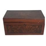 ROSEWOOD & BURL GRAIN PAINTED STORAGE BOX