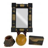 AMERICANA INC. SM 1/2 COLUMN MIRROR, HAND PAINTED