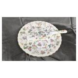 Floral cake plate and matching server