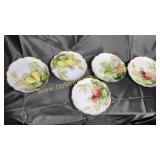5 Bavaria hand painted fruit plates