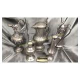 5 pewter ewers