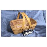 Longaberger basket with handles and liner 2001