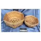 Pair of longaberger hexagon baskets