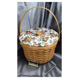 Very large longaberger basket with upholstered