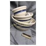 3 pc Roseville pottery nesting bowl set