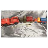 3 Vintage wood and tin toys