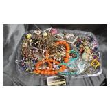 Tray of costume jewelry