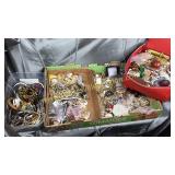 Large group of unsorted costume jewelry