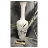 H&Co Bavaria vase hand etched Gemma pattern 13in