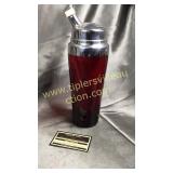 Vintage ruby bar shaker/pourer