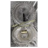 Large glass platter and bowl easel not included